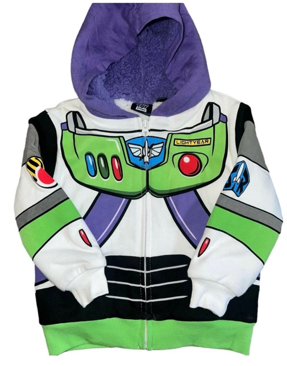 DISNEY TOY STORY BUZZ LIGHTYEAR  HOODED FLEECE ZIP JACKET Costume 12 months New